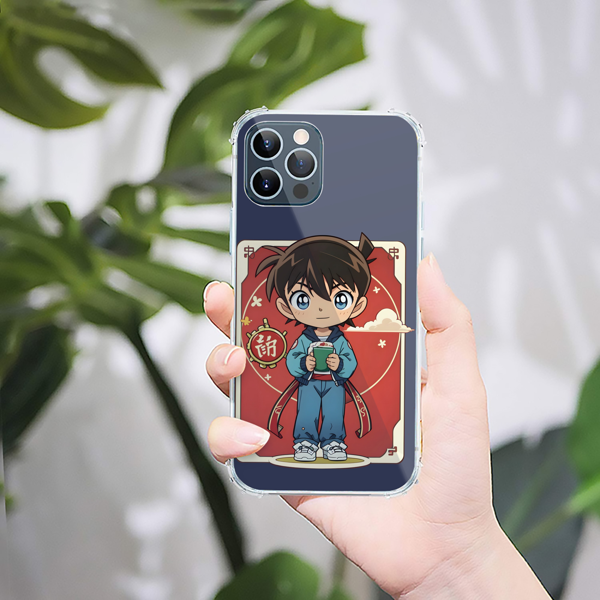 （画像用） 名探偵コナン 江戸川 コナン Detective Conan Conan Edogawa 【iPhone 12シリーズ対応】透明スマホケース（クリアソフトケース）